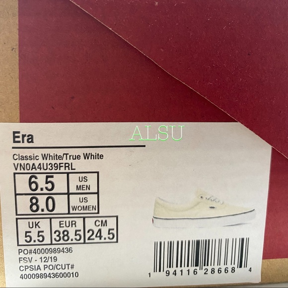 💖MEGA SALE💖 VANS Era Classic White Cream Women’s Canvas Size 6.5 VN0A4U39FRL - Picture 9 of 9